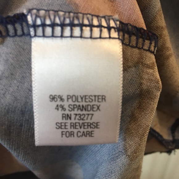 Vera Wang sleeveless blouse blue brown flowers Size M - Picture 5 of 7